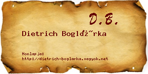 Dietrich Boglárka névjegykártya