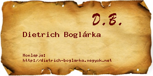Dietrich Boglárka névjegykártya